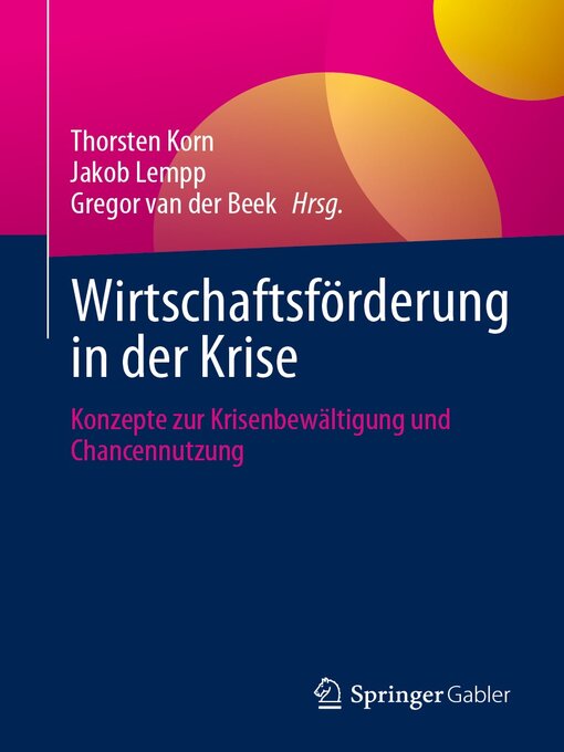 Title details for Wirtschaftsförderung in der Krise by Thorsten Korn - Available